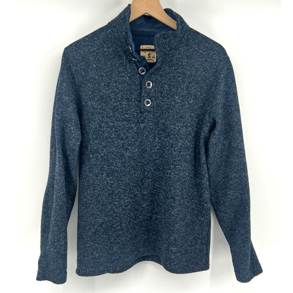 RedHead‎ Brand Co Pullover Sweater Mens Medium Blue Snap Henley Fleece
